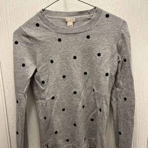 J. Crew Gray Polka Dot Women's Top